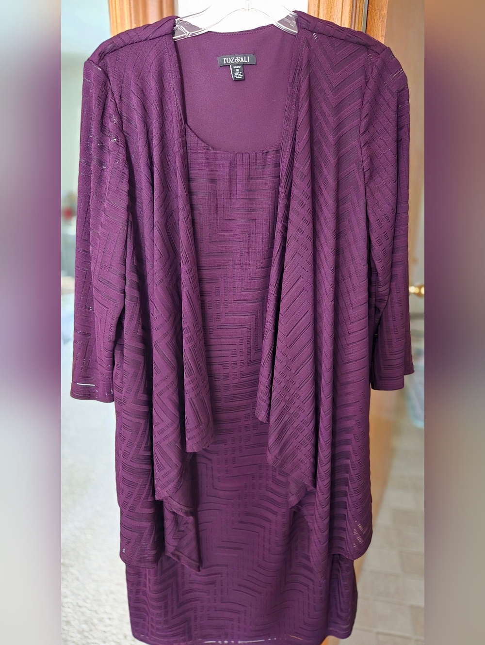 Roz & Ali Plum Scoop Neck Knit Top